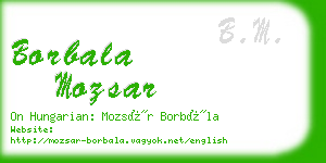 borbala mozsar business card